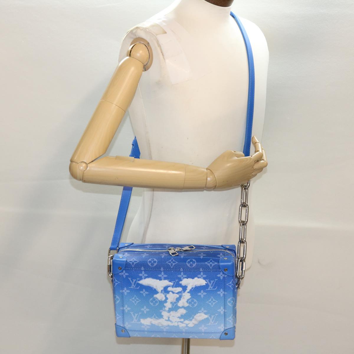 LOUIS VUITTON Monogram Clouds Soft Trunk Shoulder Bag Blue M45430 LV 46350A