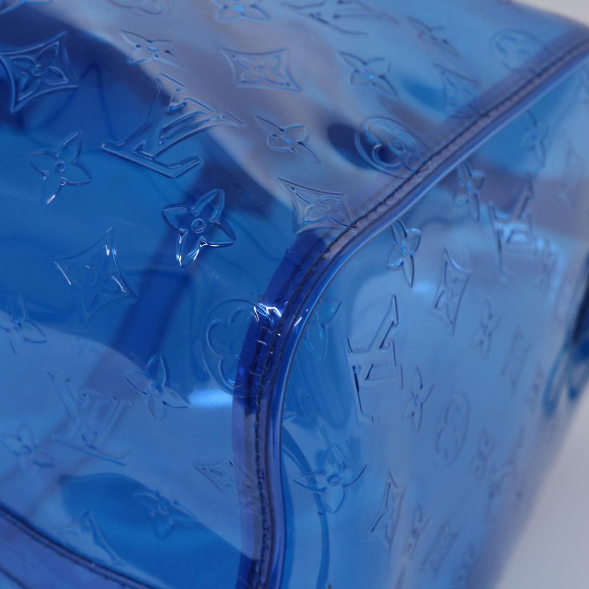 LOUIS VUITTON Monogram Vinyl Keepall Bandouliere 50 Bag Blue M53272 46351A