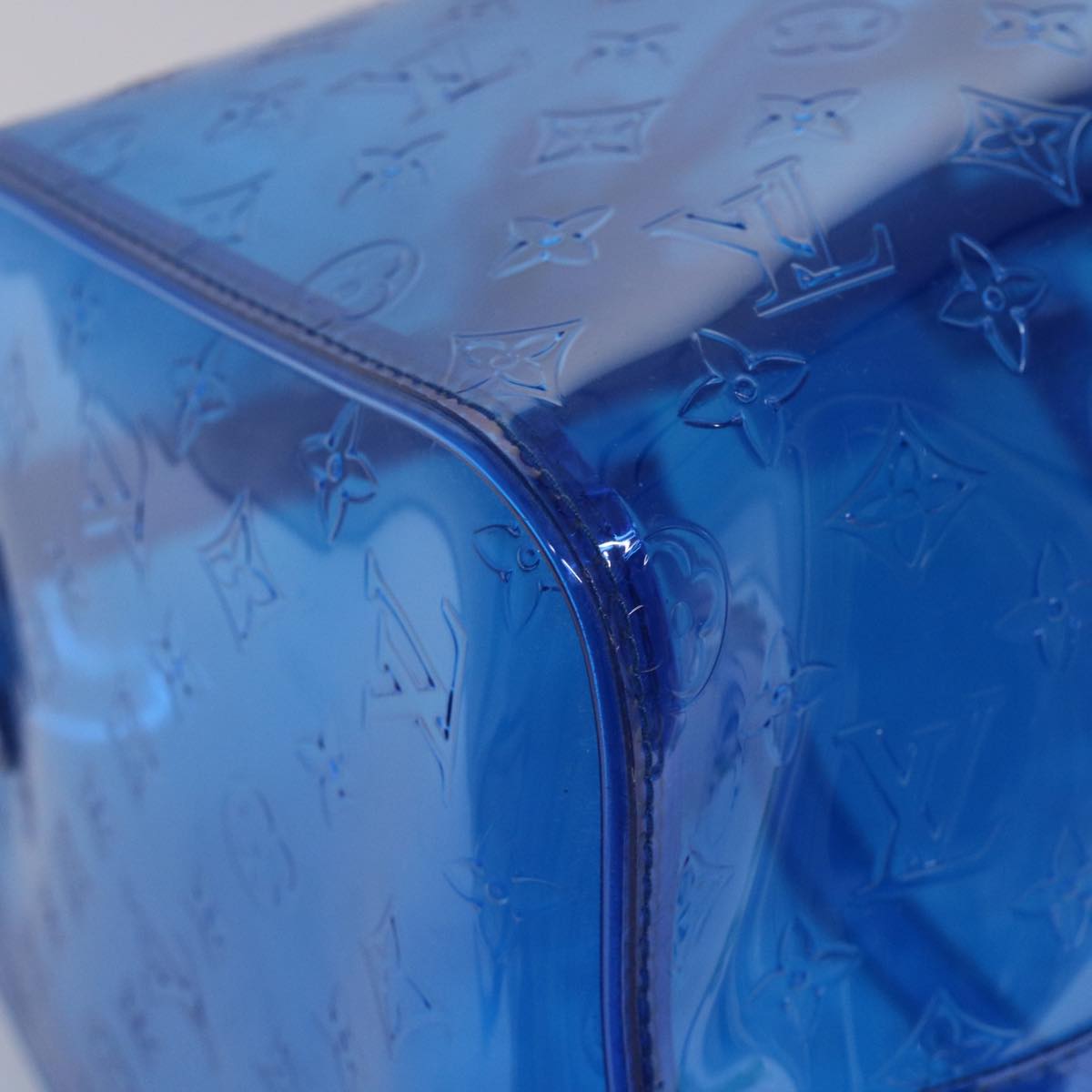 LOUIS VUITTON Monogram Vinyl Keepall Bandouliere 50 Bag Blue M53272 46351A