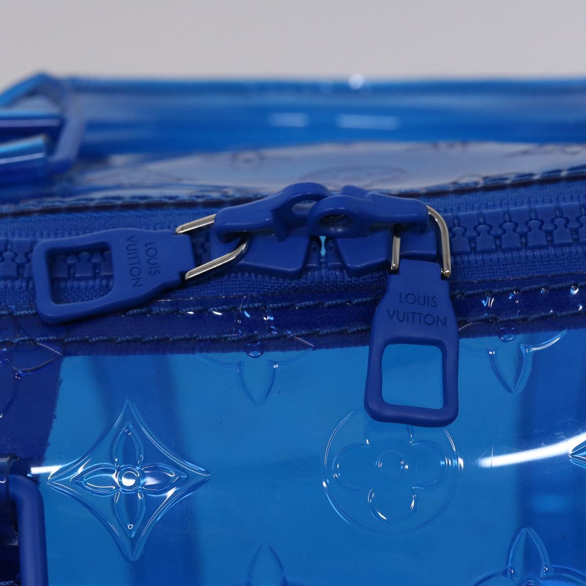 LOUIS VUITTON Monogram Vinyl Keepall Bandouliere 50 Bag Blue M53272 46351A