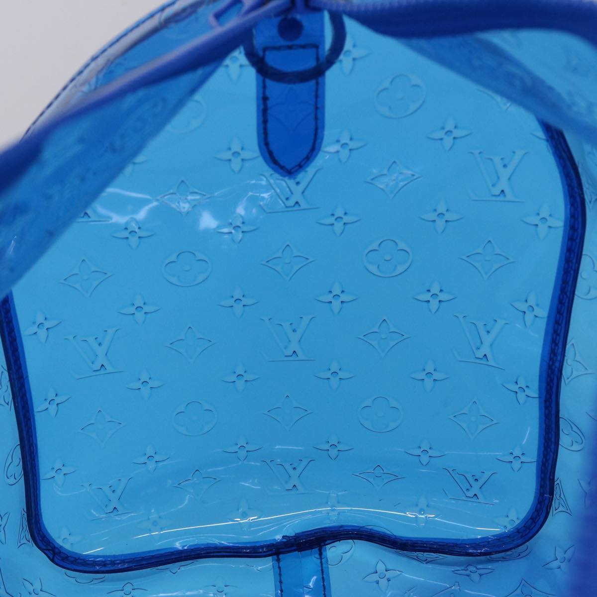 LOUIS VUITTON Monogram Vinyl Keepall Bandouliere 50 Bag Blue M53272 46351A