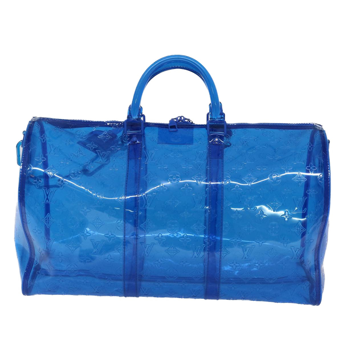 LOUIS VUITTON Monogram Vinyl Keepall Bandouliere 50 Bag Blue M53272 46351A