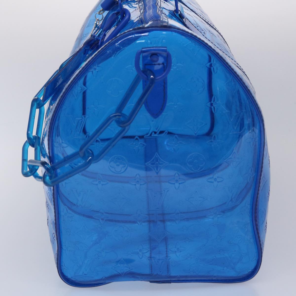 LOUIS VUITTON Monogram Vinyl Keepall Bandouliere 50 Bag Blue M53272 46351A