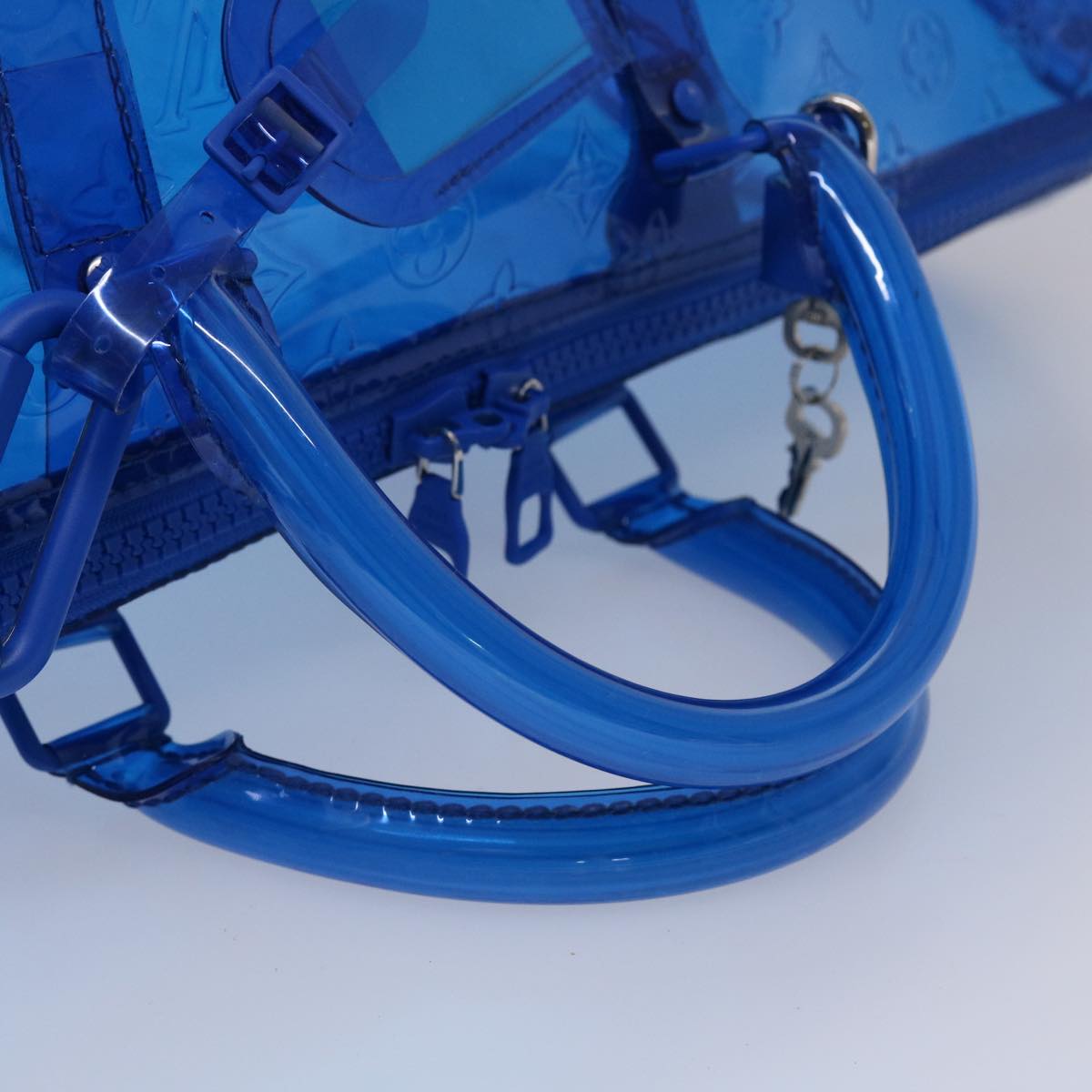 LOUIS VUITTON Monogram Vinyl Keepall Bandouliere 50 Bag Blue M53272 46351A