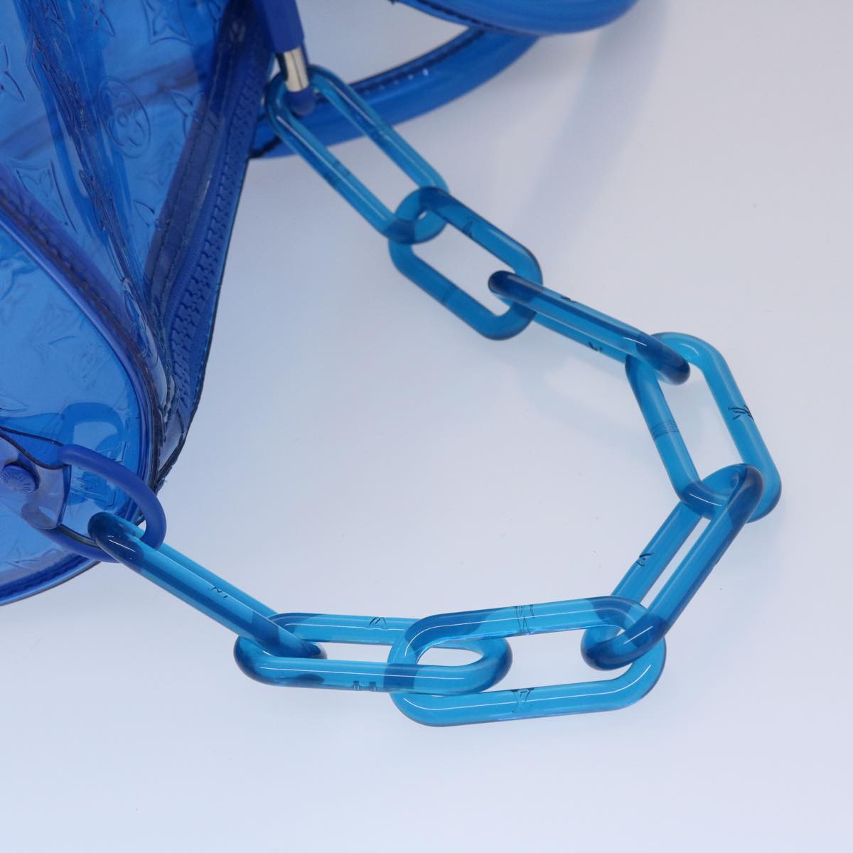 LOUIS VUITTON Monogram Vinyl Keepall Bandouliere 50 Bag Blue M53272 46351A