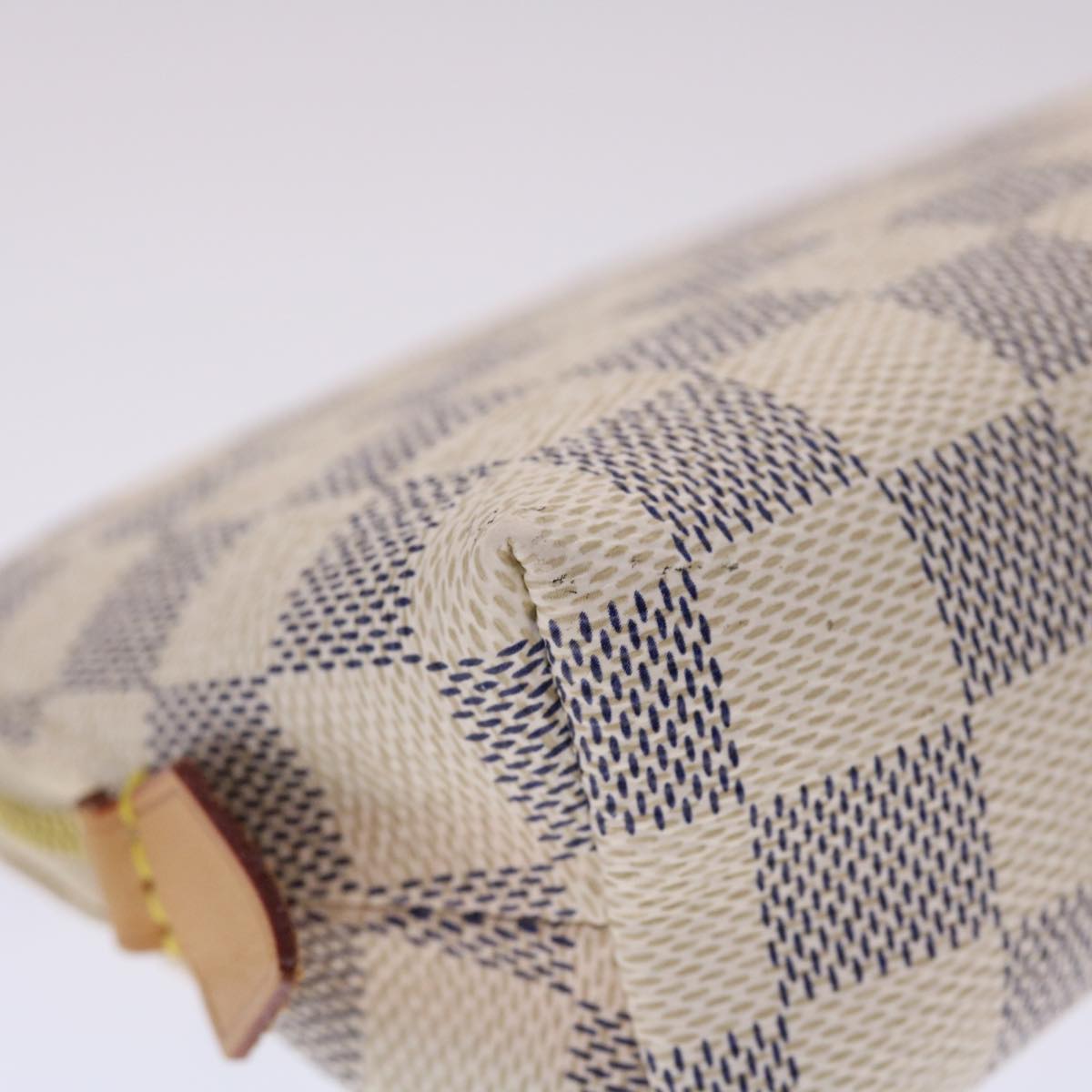 LOUIS VUITTON Damier Azur Pochette Cosmetic PM Pouch N60024 LV 46396