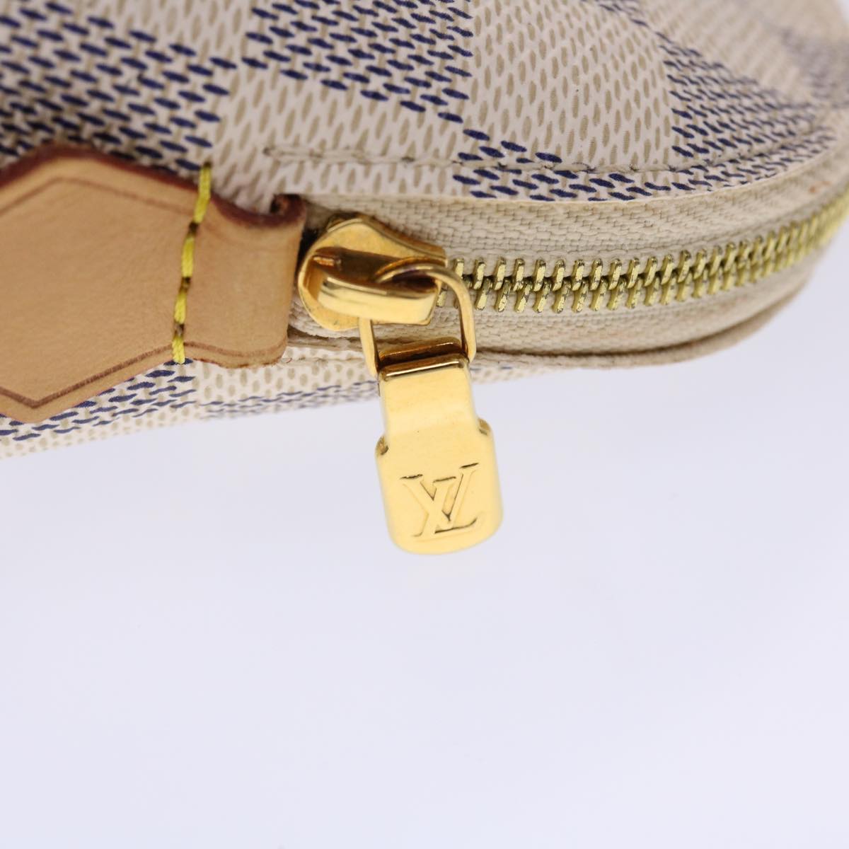 LOUIS VUITTON Damier Azur Pochette Cosmetic PM Pouch N60024 LV 46396