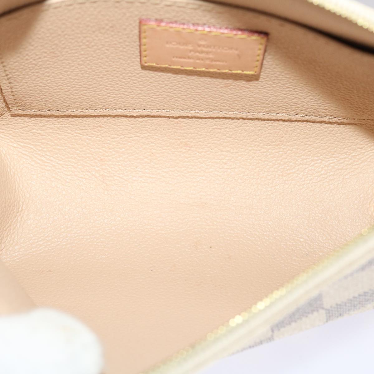 LOUIS VUITTON Damier Azur Pochette Cosmetic PM Pouch N60024 LV 46396