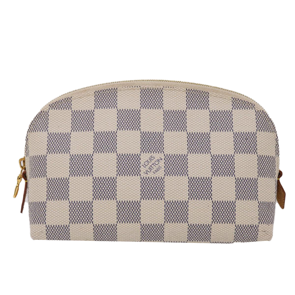 LOUIS VUITTON Damier Azur Pochette Cosmetic PM Pouch N60024 LV 46396