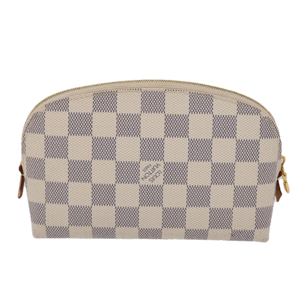 LOUIS VUITTON Damier Azur Pochette Cosmetic PM Pouch N60024 LV 46396