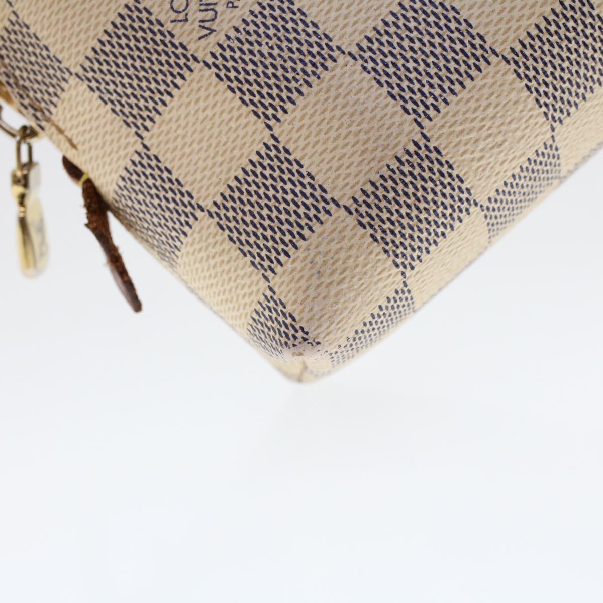LOUIS VUITTON Damier Azur Pochette Cosmetic GM Pouch N23346 LV 46403