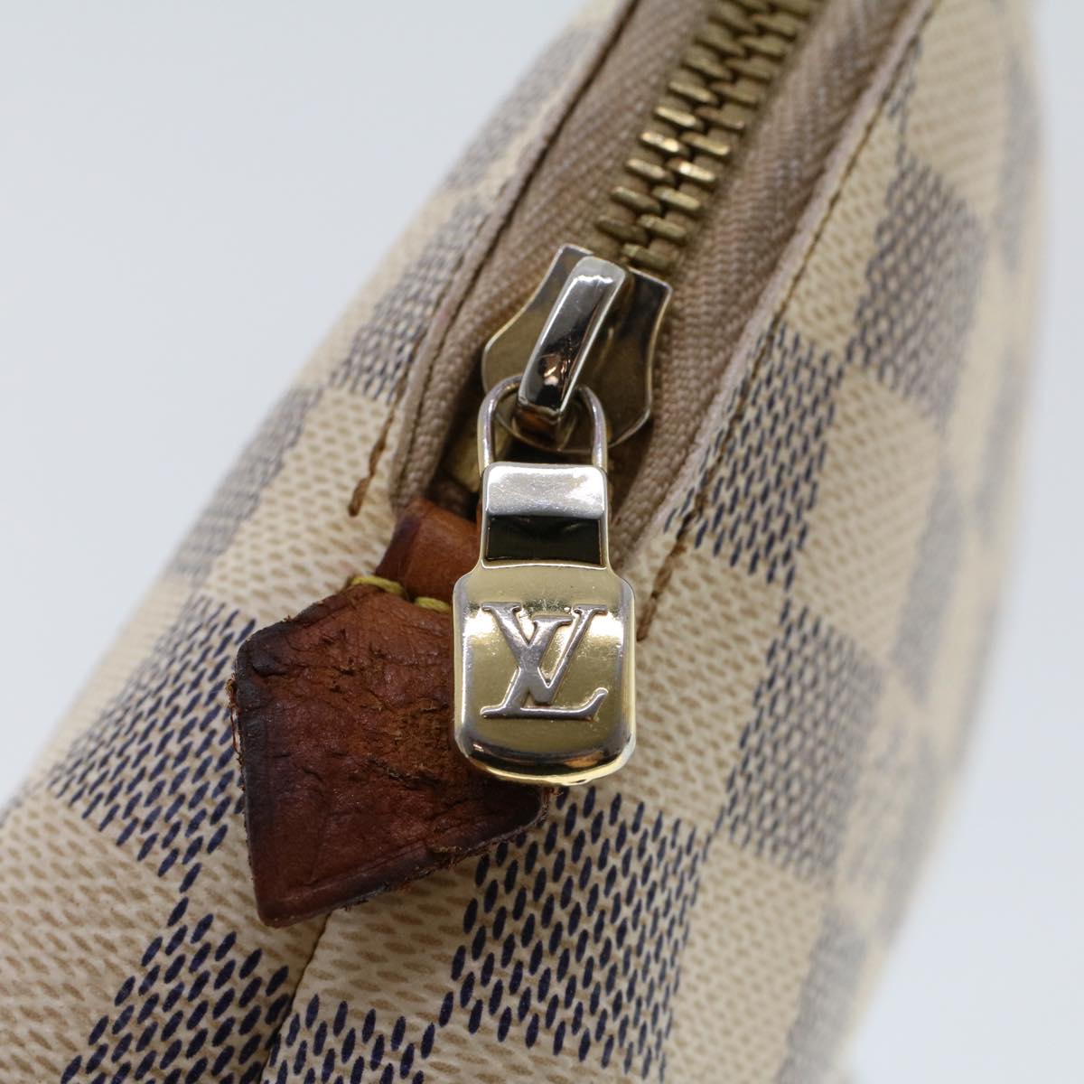 LOUIS VUITTON Damier Azur Pochette Cosmetic GM Pouch N23346 LV 46403