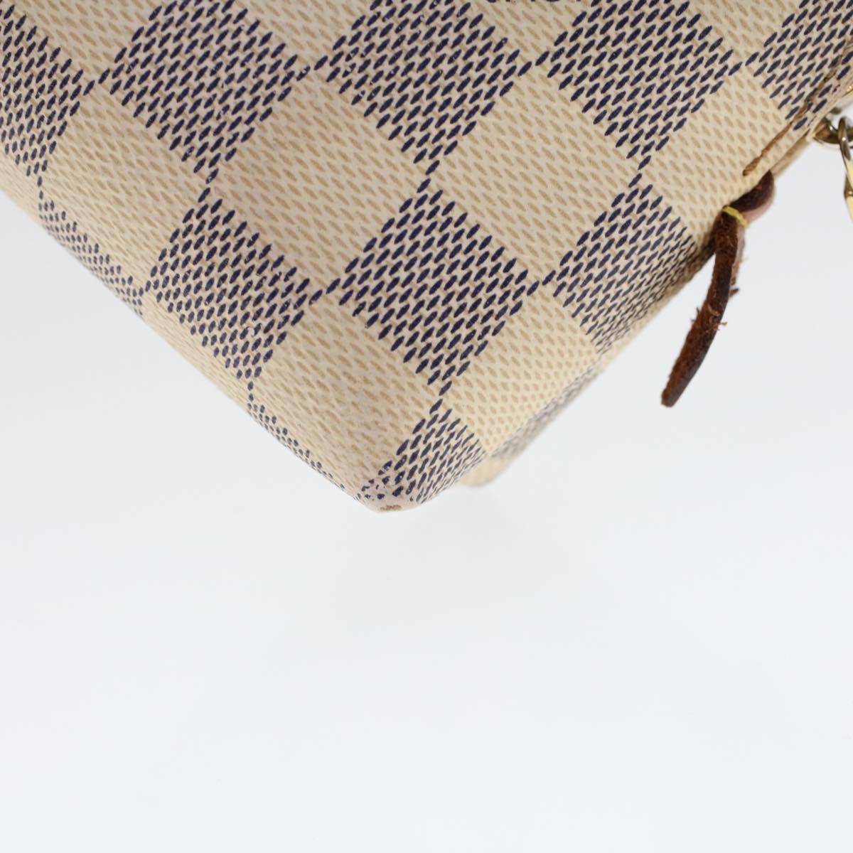 LOUIS VUITTON Damier Azur Pochette Cosmetic GM Pouch N23346 LV 46403