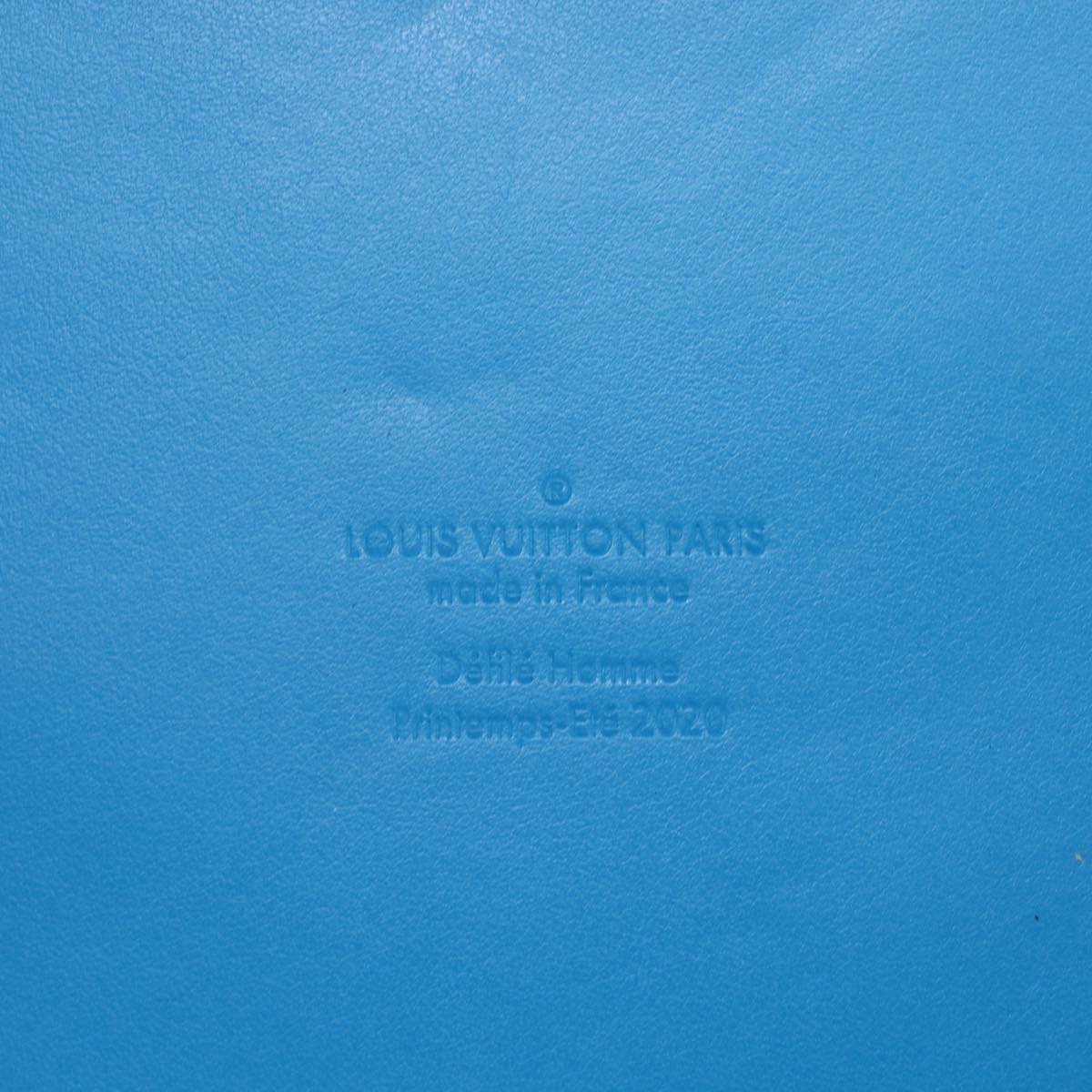 LOUIS VUITTON Monogram Mesh Keepall Triangle 50 Bag Blue M45048 LV 46405A