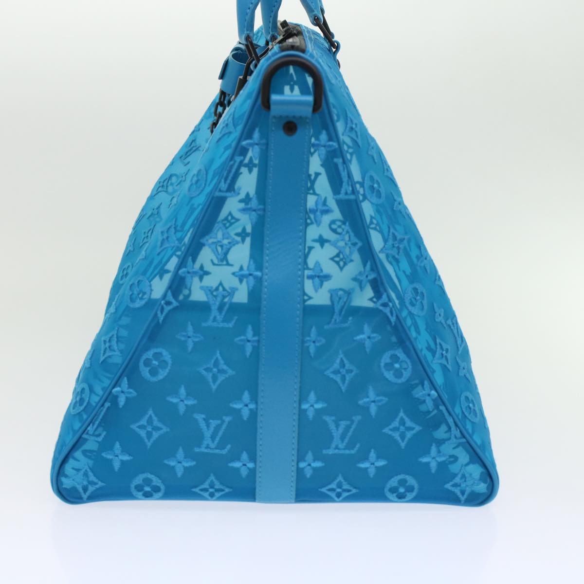 LOUIS VUITTON Monogram Mesh Keepall Triangle 50 Bag Blue M45048 LV 46405A