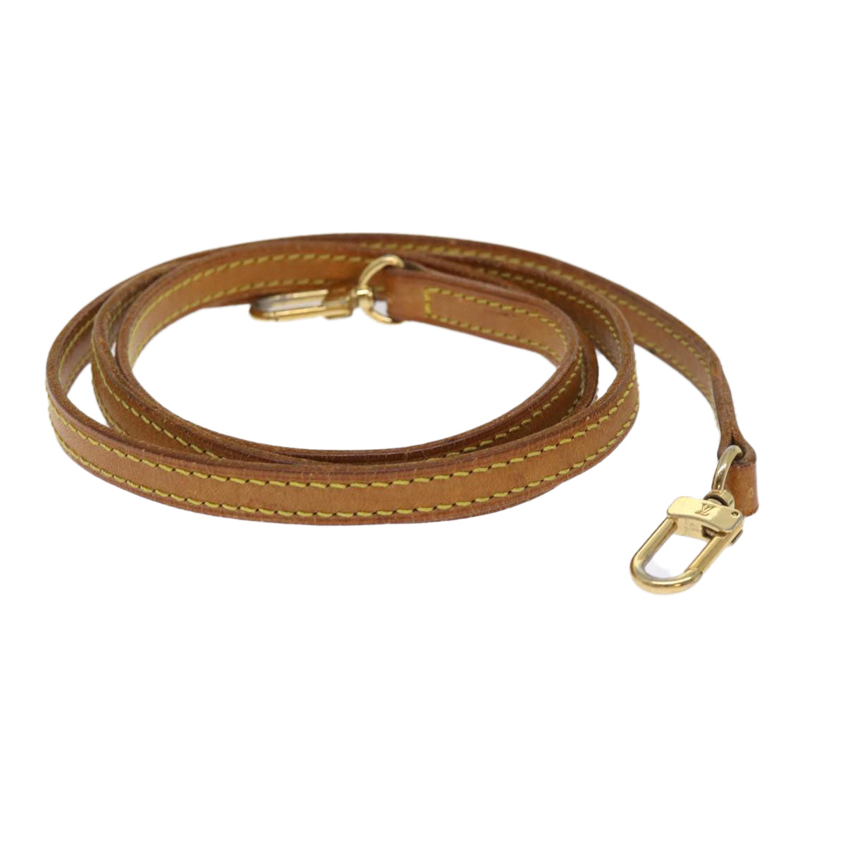 LOUIS VUITTON Shoulder Strap Leather 44.9"" Beige LV 46419