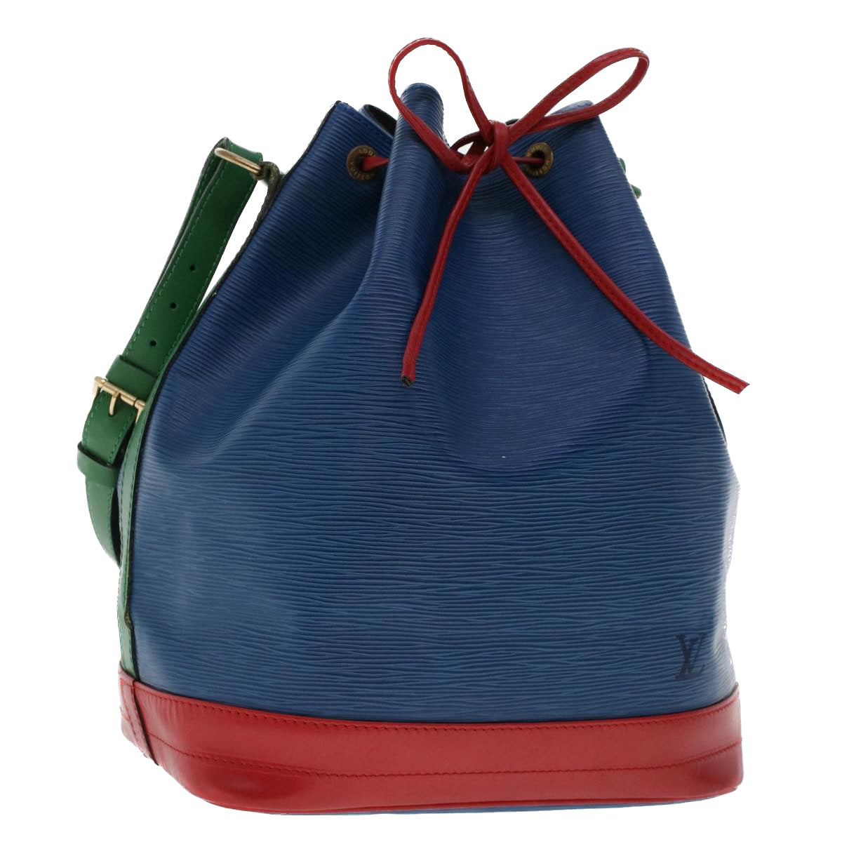LOUIS VUITTON Epi Tricolor Noe Shoulder Bag Green Blue Red M44084 LV 46441