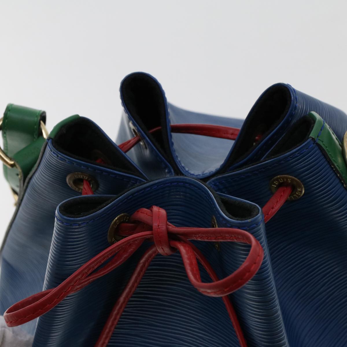 LOUIS VUITTON Epi Tricolor Noe Shoulder Bag Green Blue Red M44084 LV 46441