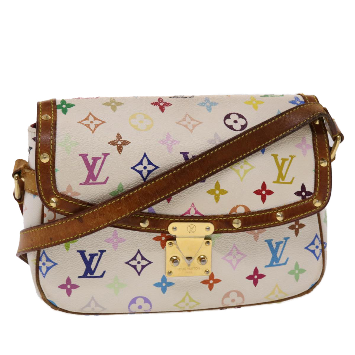 LOUIS VUITTON Monogram Multicolor Sologne Shoulder Bag White M92661 46448