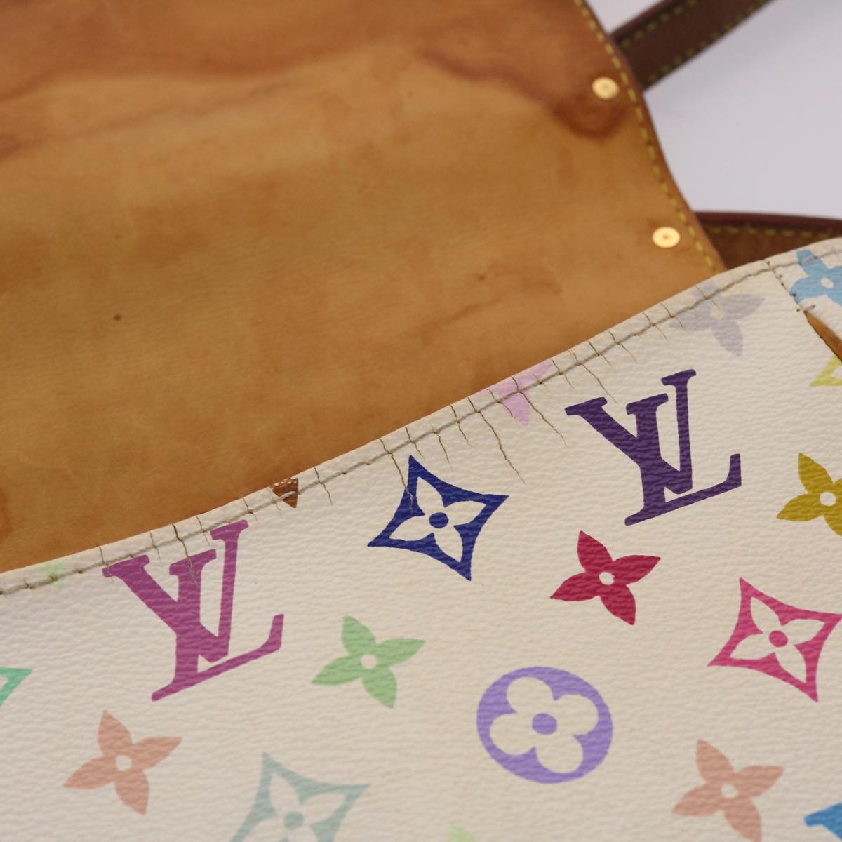 LOUIS VUITTON Monogram Multicolor Sologne Shoulder Bag White M92661 46448