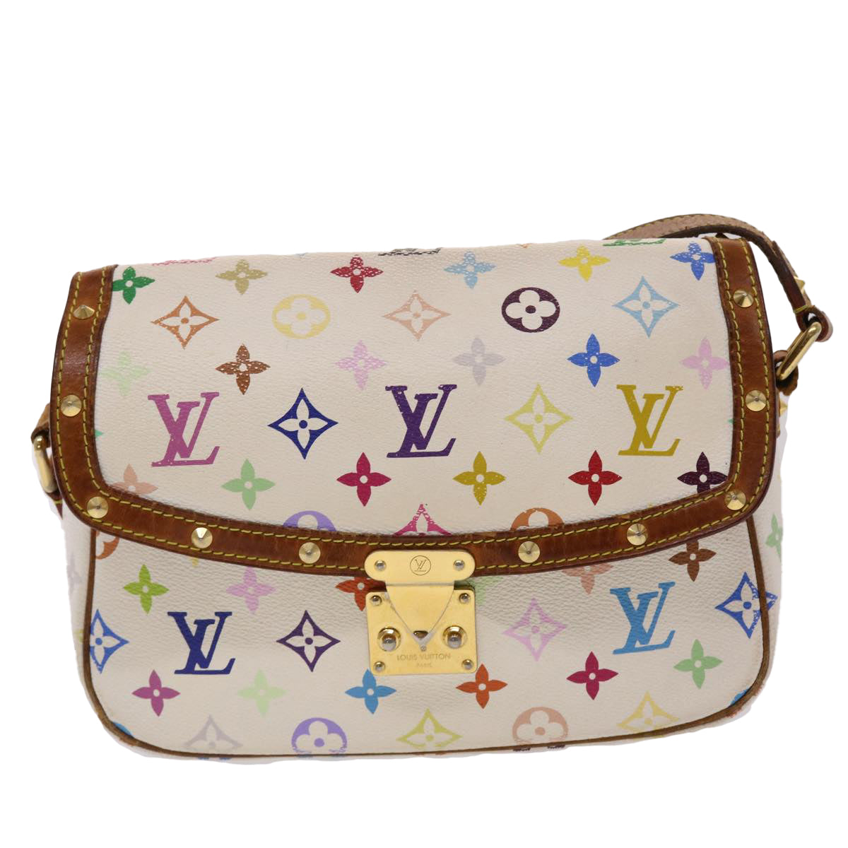 LOUIS VUITTON Monogram Multicolor Sologne Shoulder Bag White M92661 46448