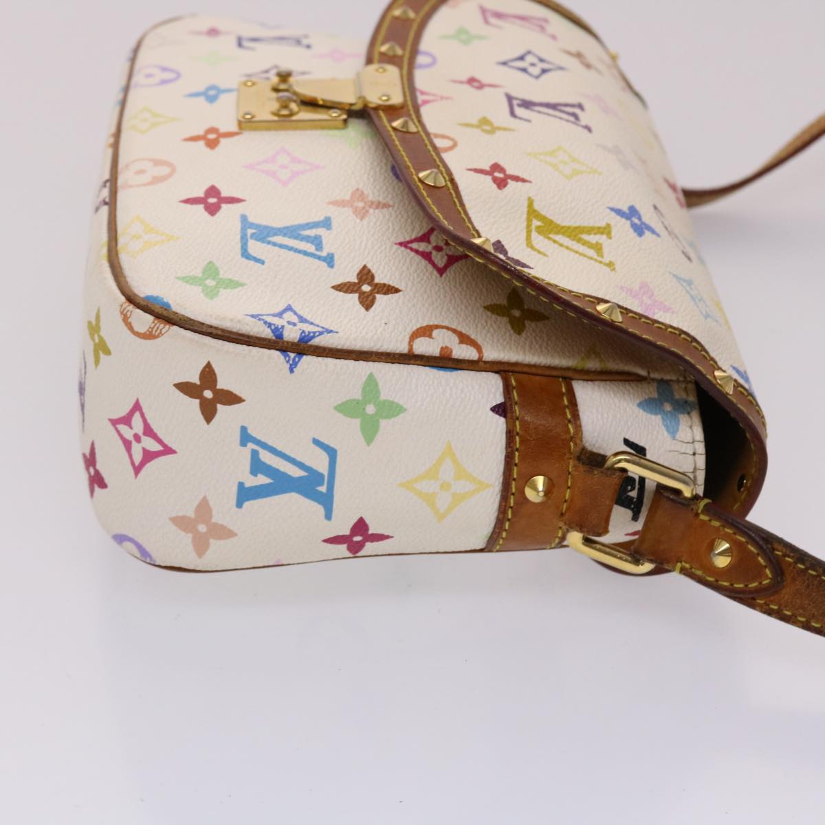 LOUIS VUITTON Monogram Multicolor Sologne Shoulder Bag White M92661 46448