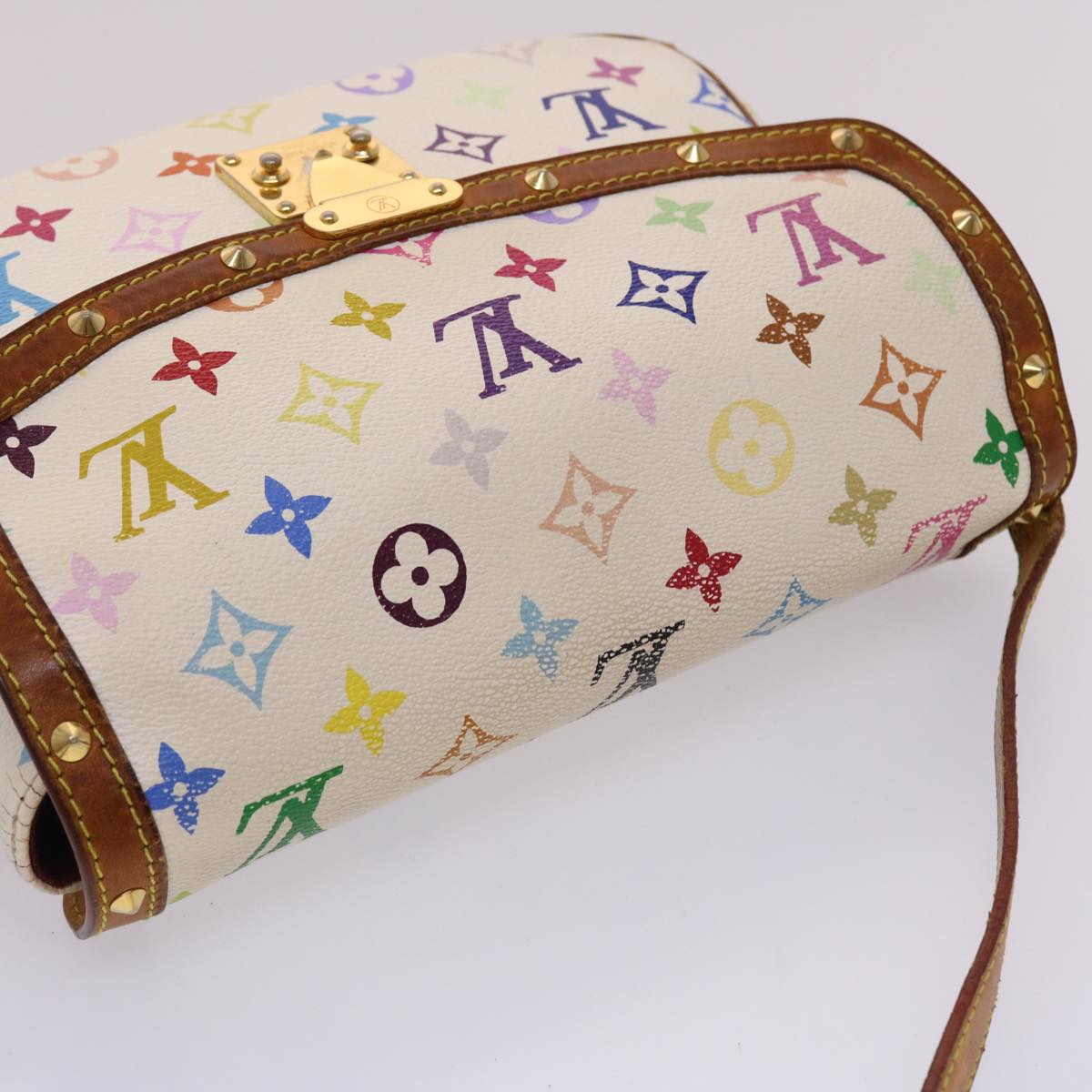 LOUIS VUITTON Monogram Multicolor Sologne Shoulder Bag White M92661 46448