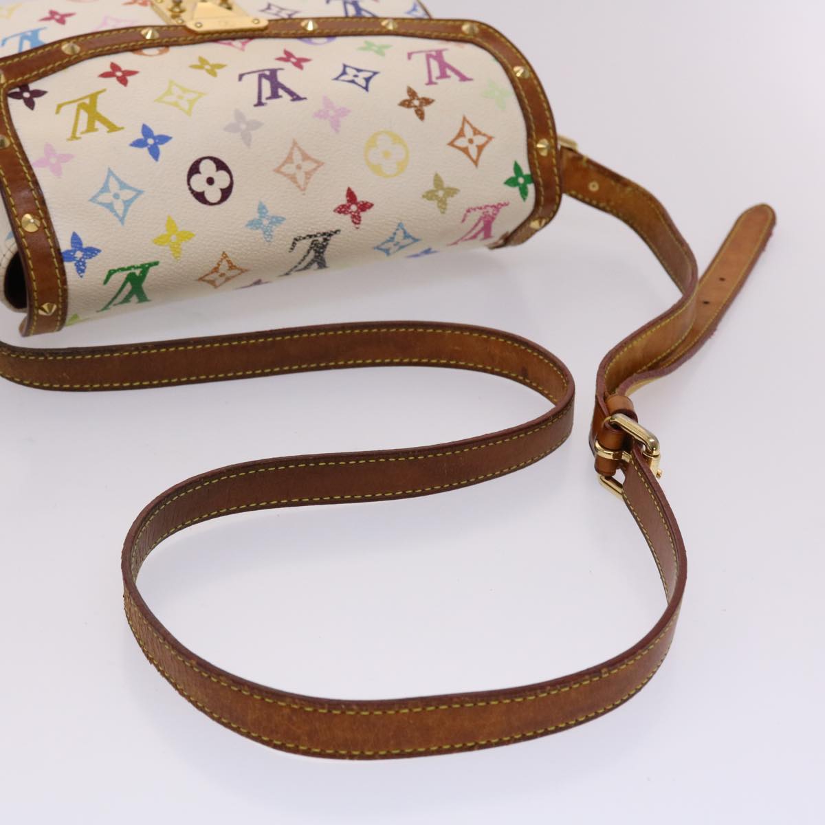 LOUIS VUITTON Monogram Multicolor Sologne Shoulder Bag White M92661 46448