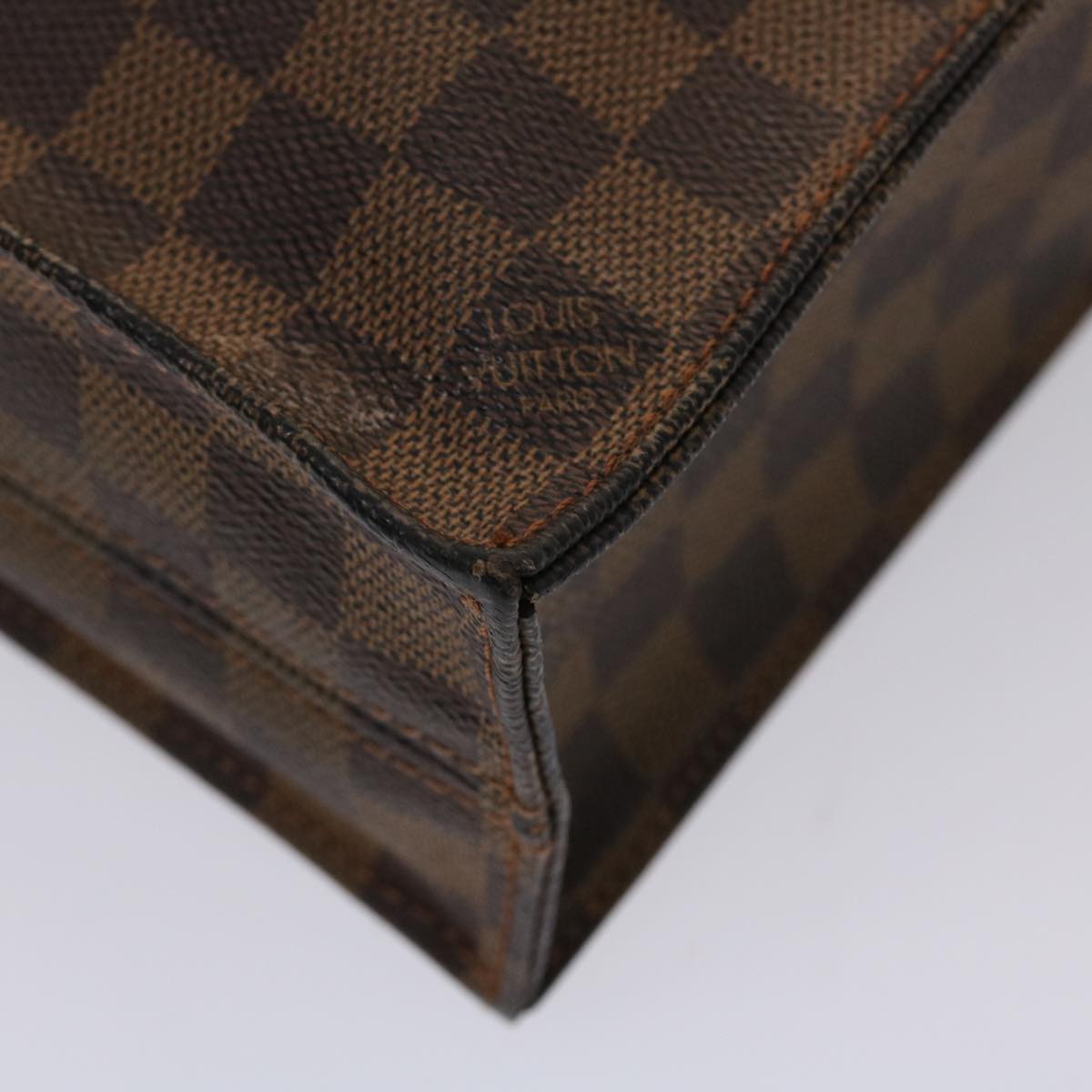 LOUIS VUITTON Damier Ebene Sac Plat Hand Bag N51140 LV 46454