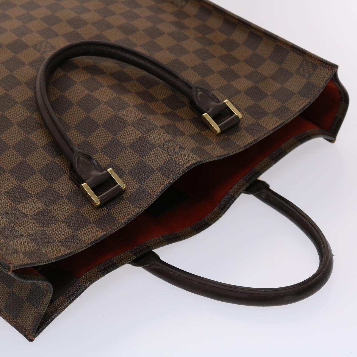 LOUIS VUITTON Damier Ebene Sac Plat Hand Bag N51140 LV 46454