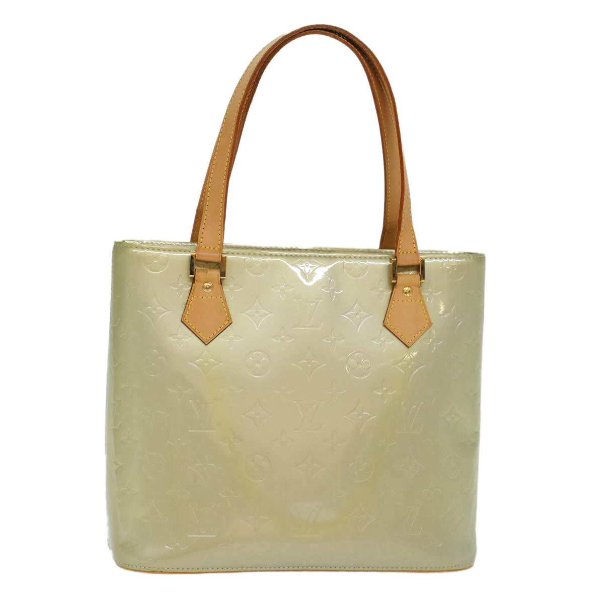 LOUIS VUITTON Monogram Vernis Houston Hand Bag Gris M91053 LV 46455