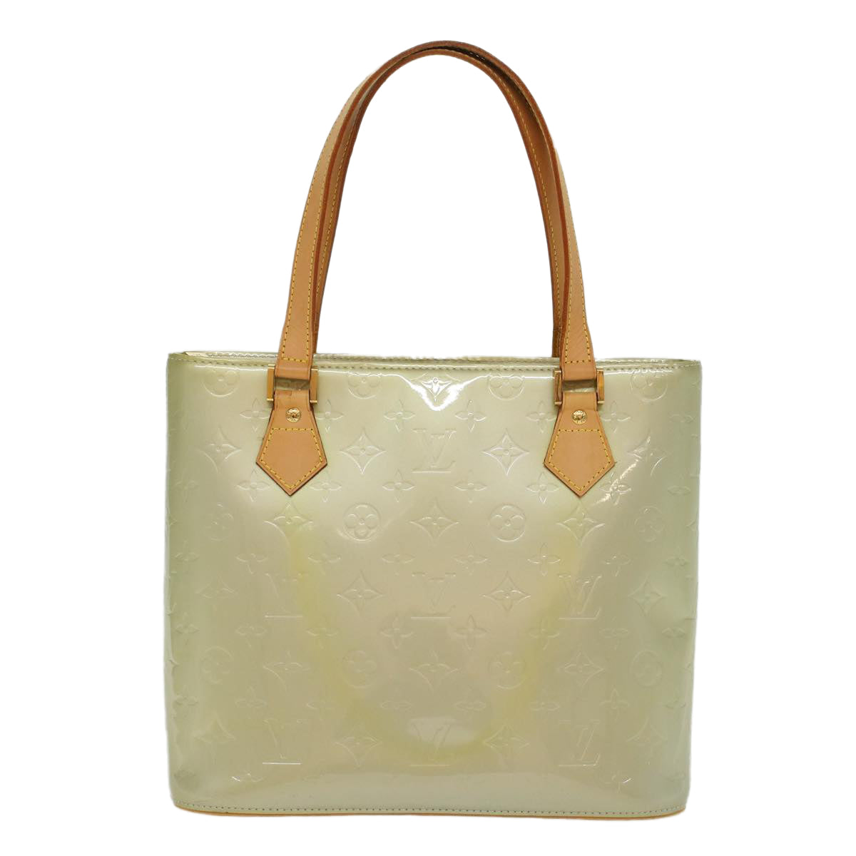LOUIS VUITTON Monogram Vernis Houston Hand Bag Gris M91053 LV 46455