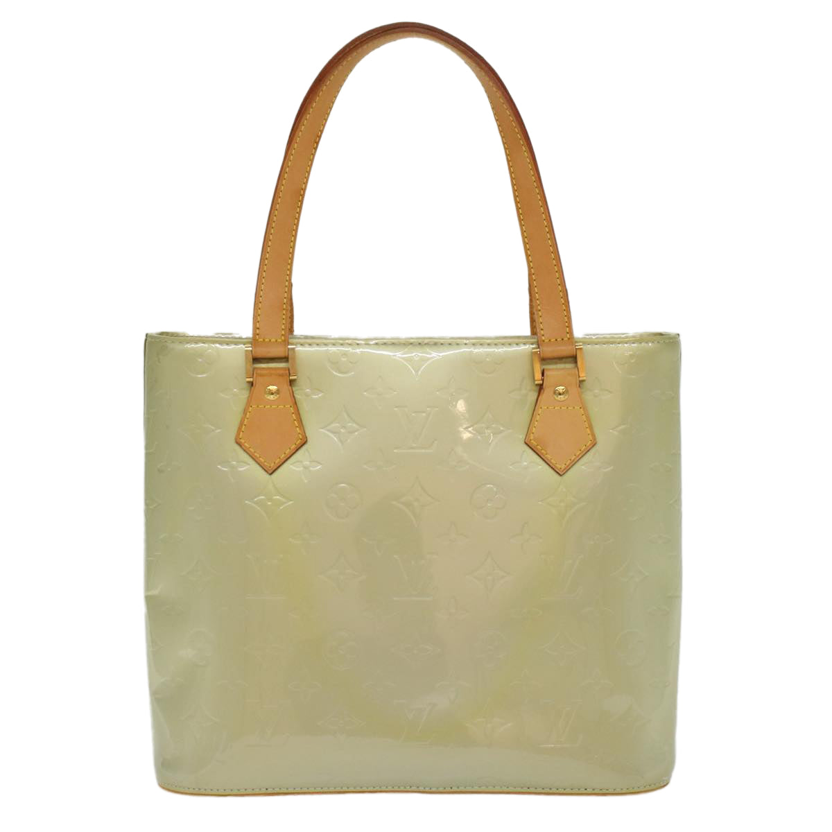 LOUIS VUITTON Monogram Vernis Houston Hand Bag Gris M91053 LV 46455