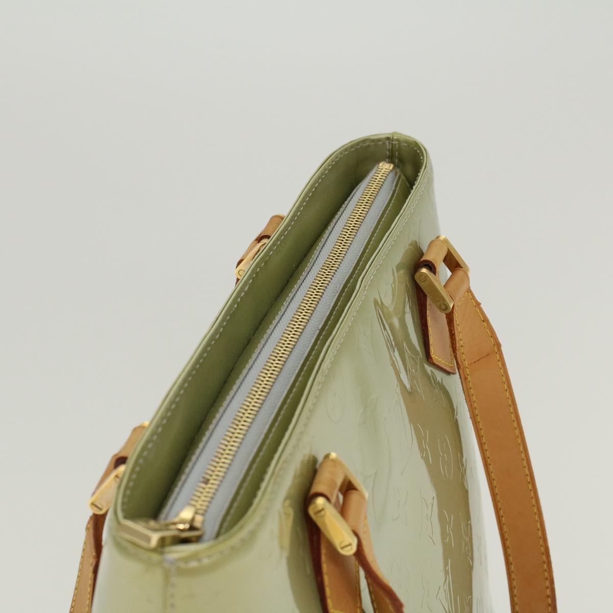 LOUIS VUITTON Monogram Vernis Houston Hand Bag Gris M91053 LV 46455