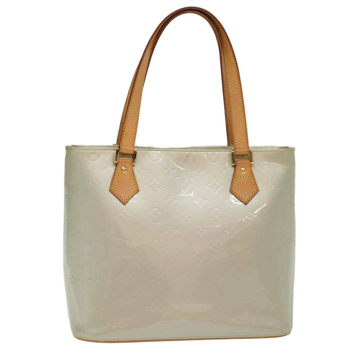 LOUIS VUITTON Monogram Vernis Houston Hand Bag Gris M91053 LV 46456
