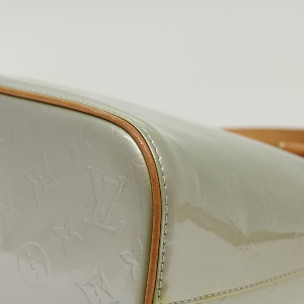LOUIS VUITTON Monogram Vernis Houston Hand Bag Gris M91053 LV 46456