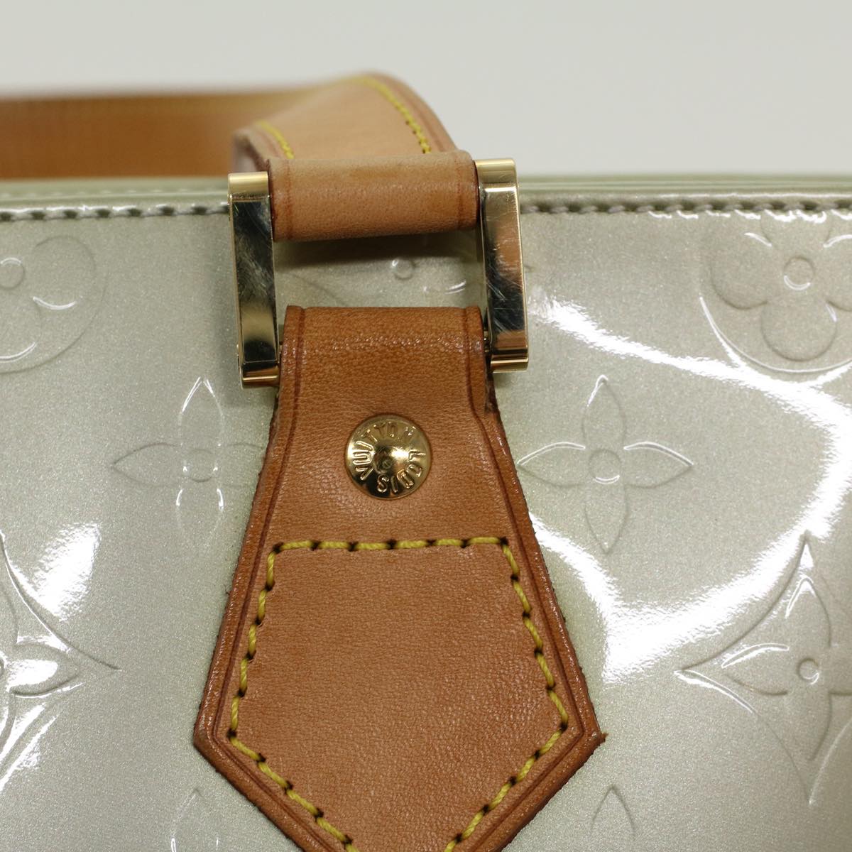 LOUIS VUITTON Monogram Vernis Houston Hand Bag Gris M91053 LV 46456