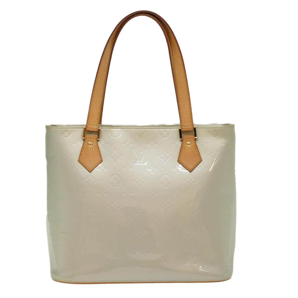 LOUIS VUITTON Monogram Vernis Houston Hand Bag Gris M91053 LV 46456