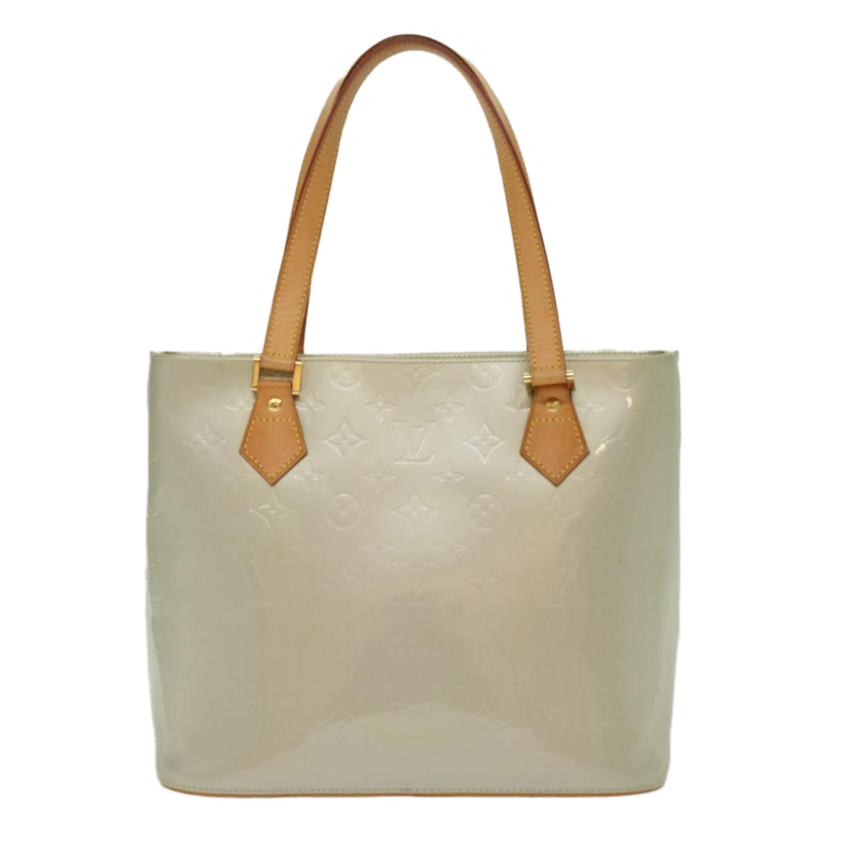 LOUIS VUITTON Monogram Vernis Houston Hand Bag Gris M91053 LV 46456