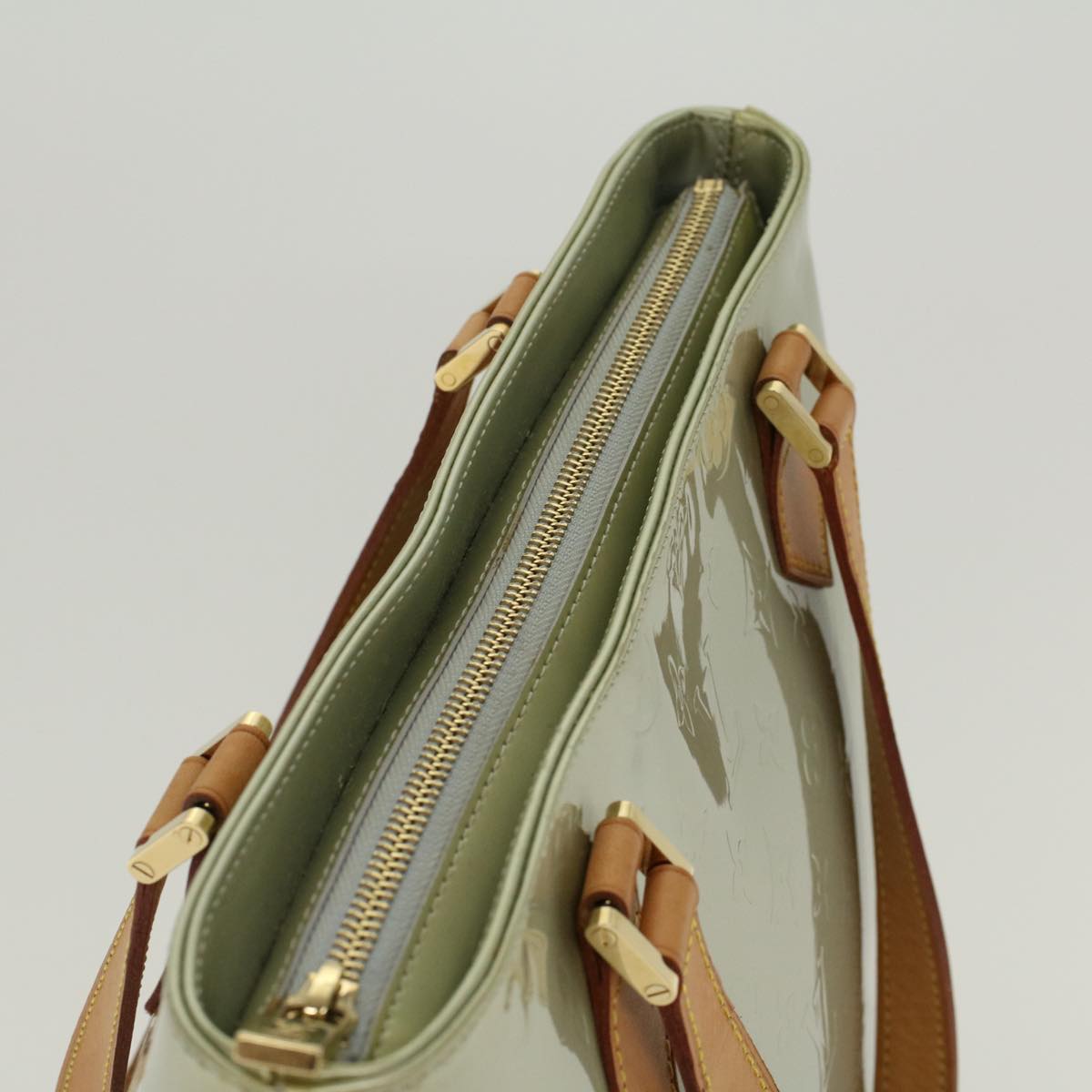 LOUIS VUITTON Monogram Vernis Houston Hand Bag Gris M91053 LV 46456