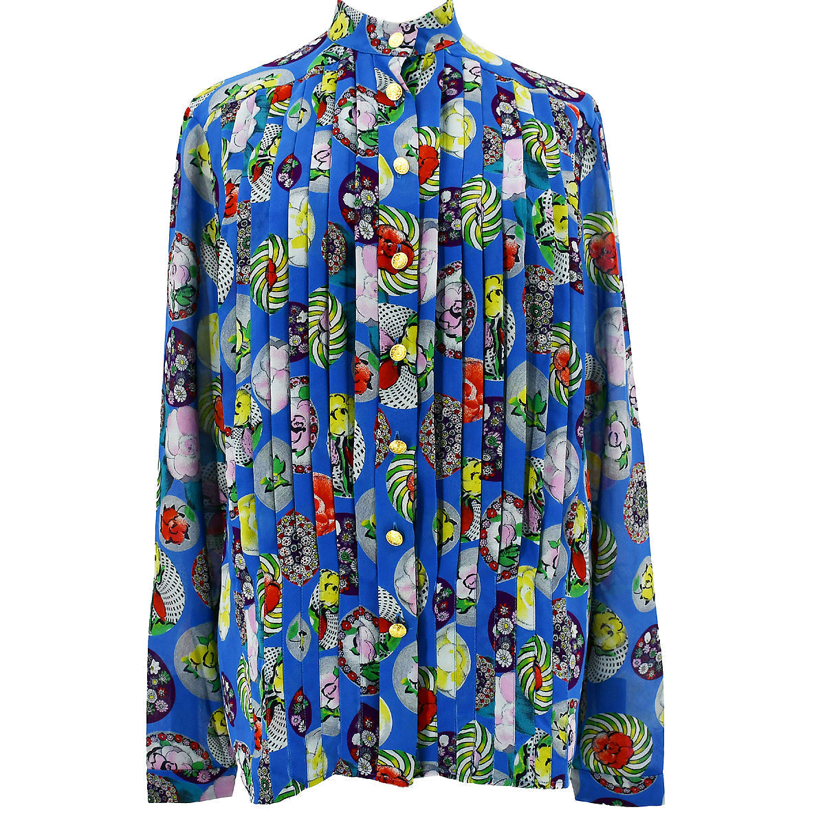 Luxury Chanel 20 #36 Blouse Shirt Blue
