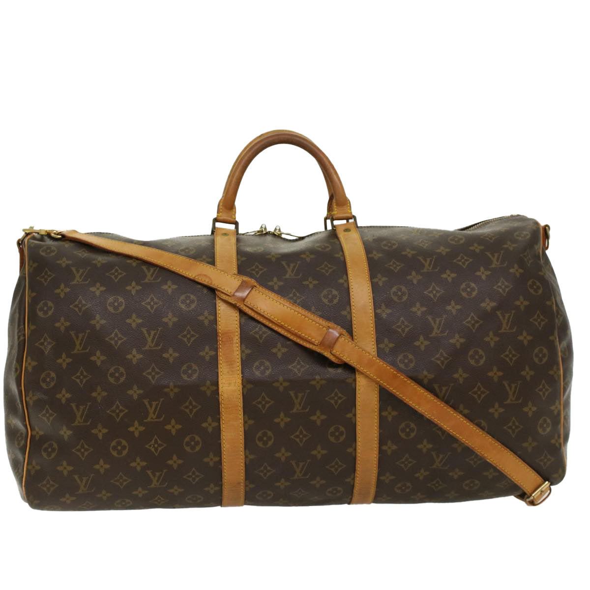 LOUIS VUITTON Monogram Keepall Bandouliere 60 Boston Bag M41412 LV 46530