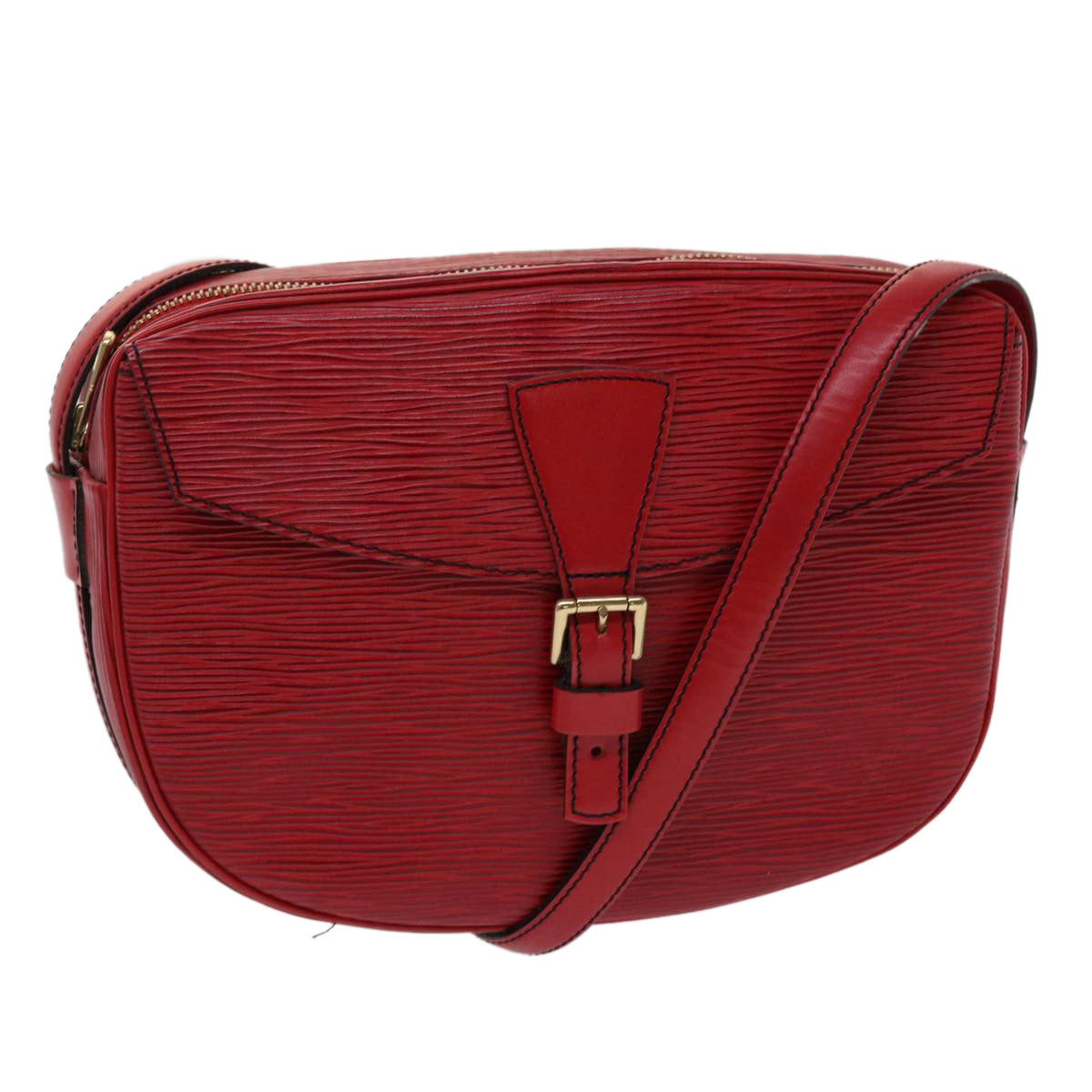 LOUIS VUITTON Epi June Feuille Shoulder Bag Red M52157 LV 46554