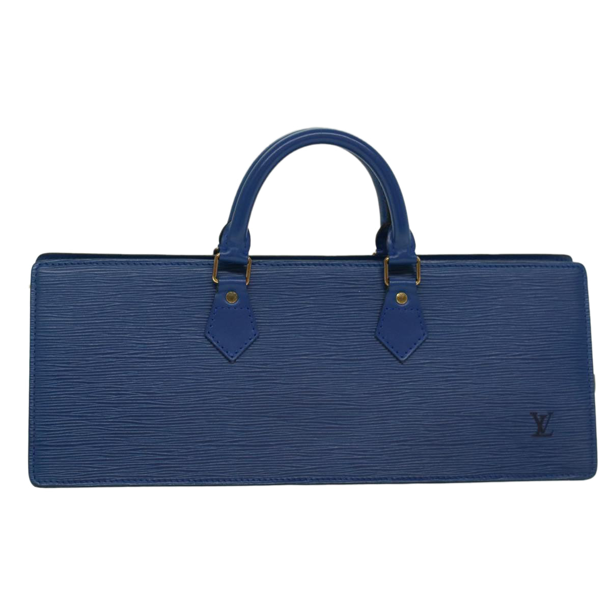 LOUIS VUITTON Epi Sac Triangle Hand Bag Blue M52095 LV 46557