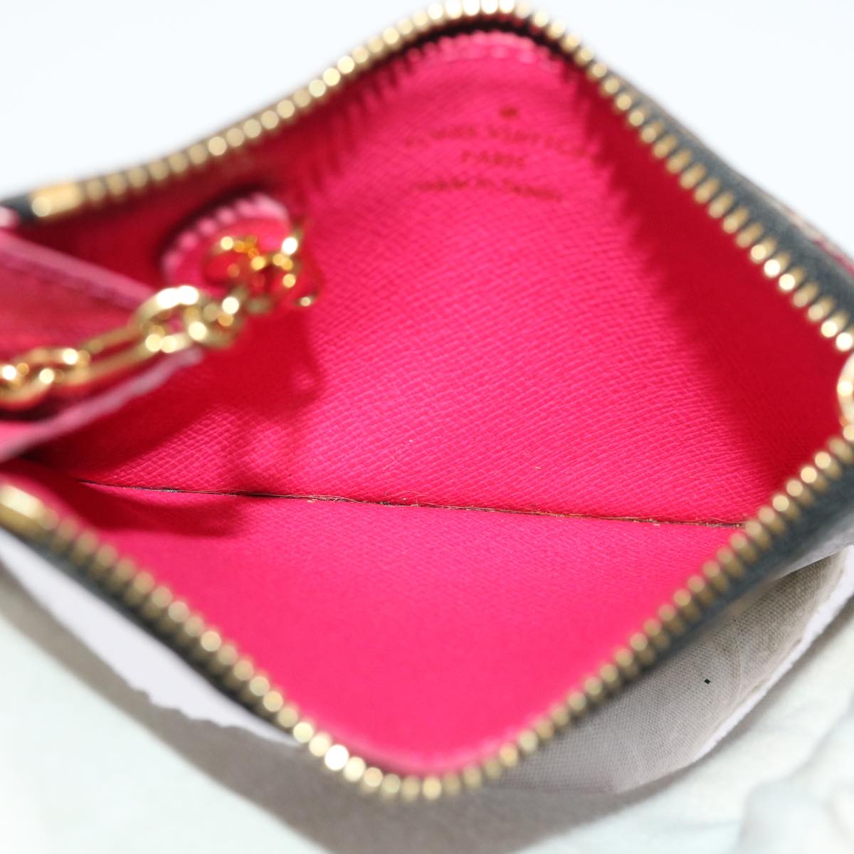 LOUIS VUITTON Monogram Multicolor Pochette Cle NM Purse Black M93735 46564