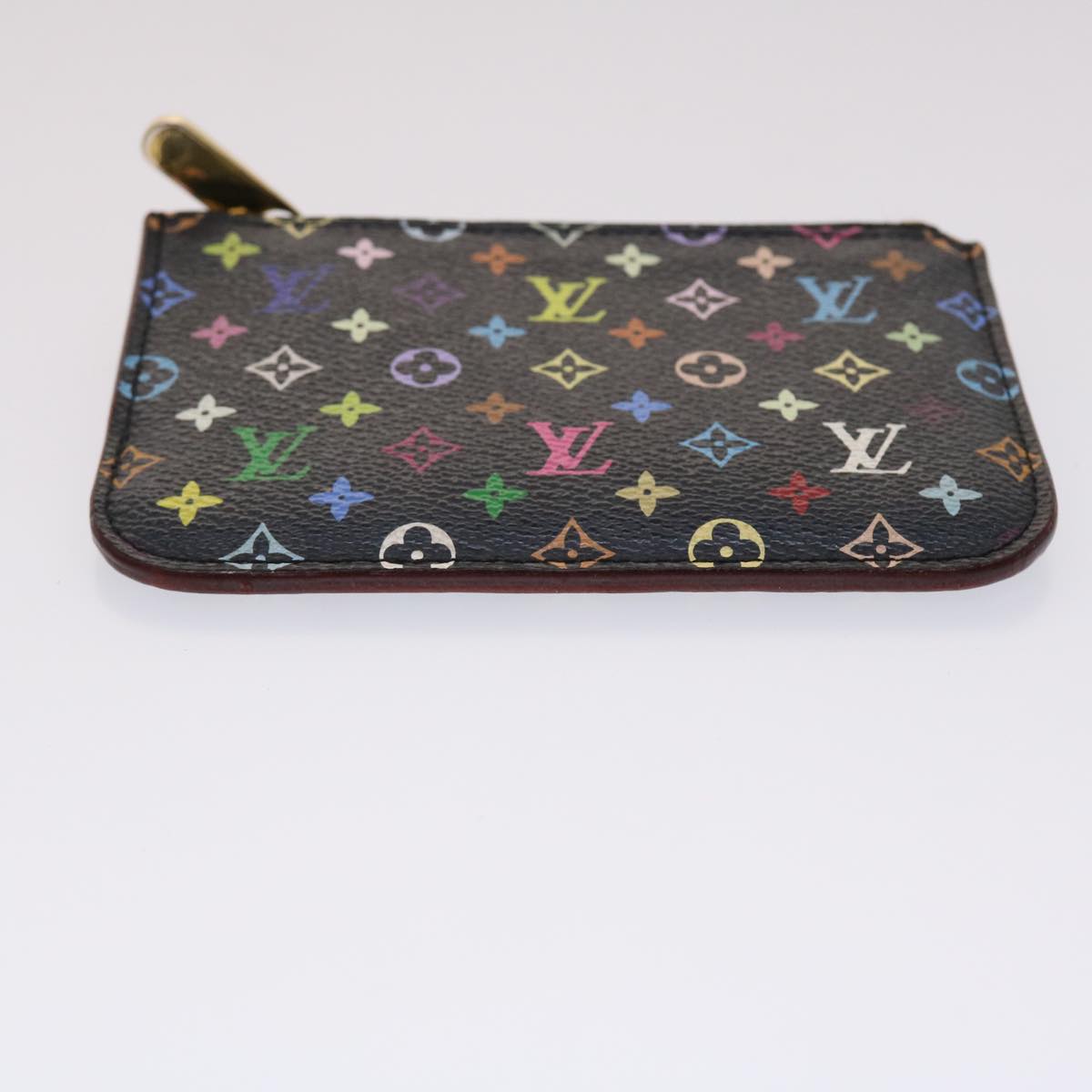 LOUIS VUITTON Monogram Multicolor Pochette Cle NM Purse Black M93735 46564