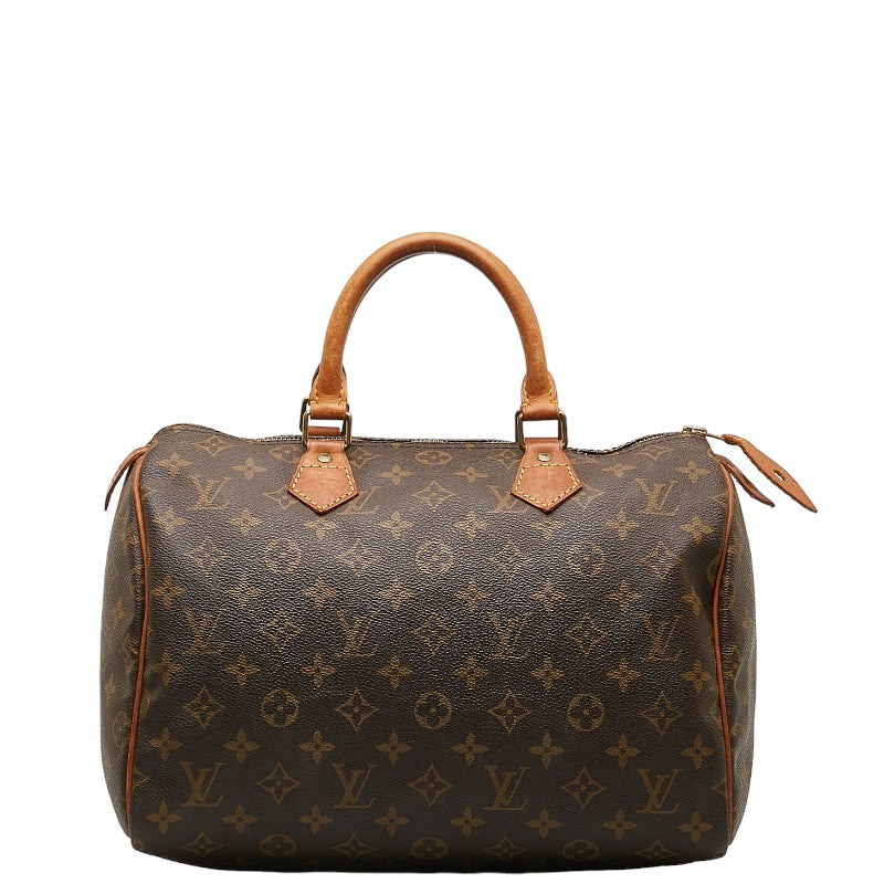 Louis Vuitton Monogram Speedy 30 Handbag Mini Boston Bag M41108 Brown PVC Leather  Louis Vuitton