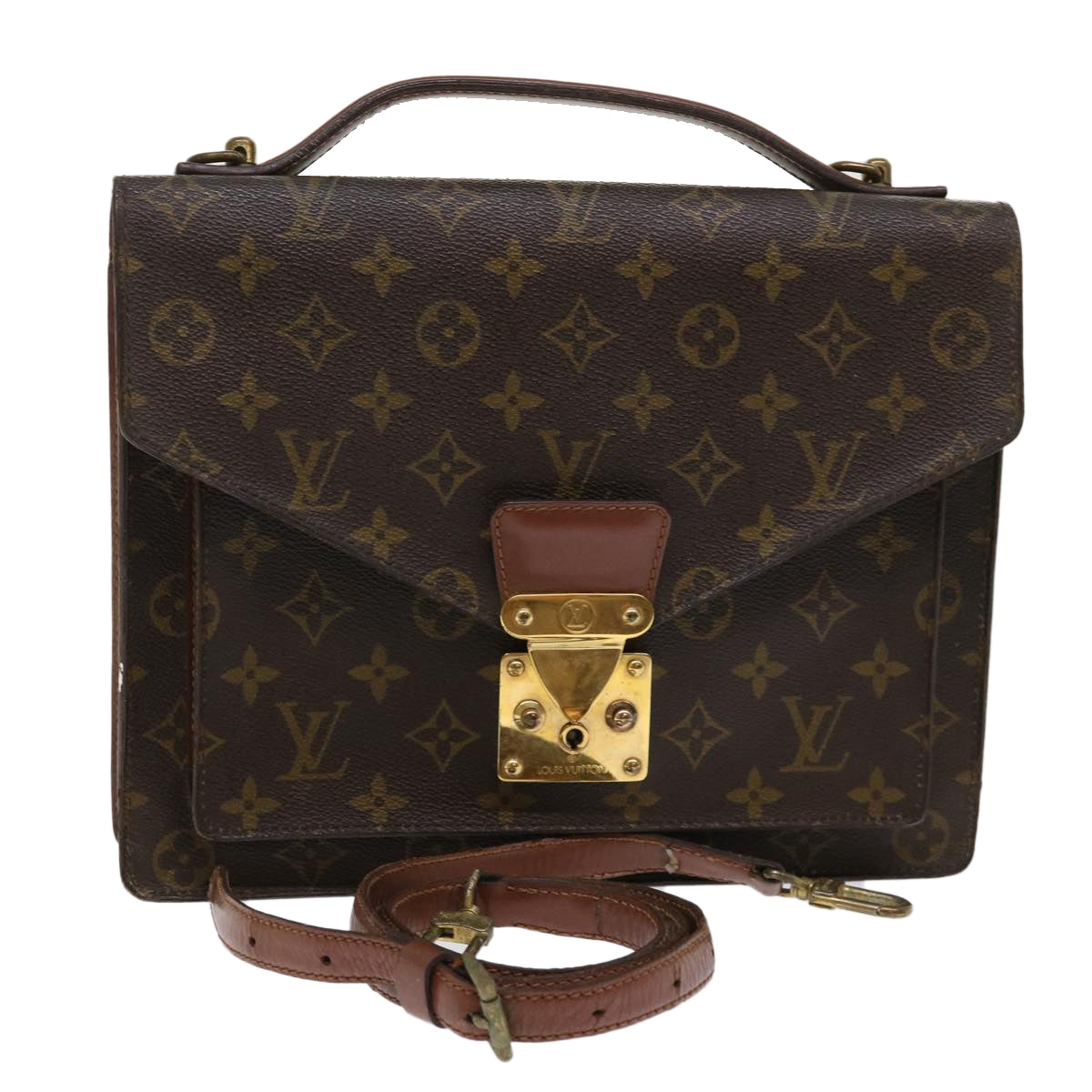LOUIS VUITTON Monogram Monceau Hand Bag 2way M51185 LV 46570