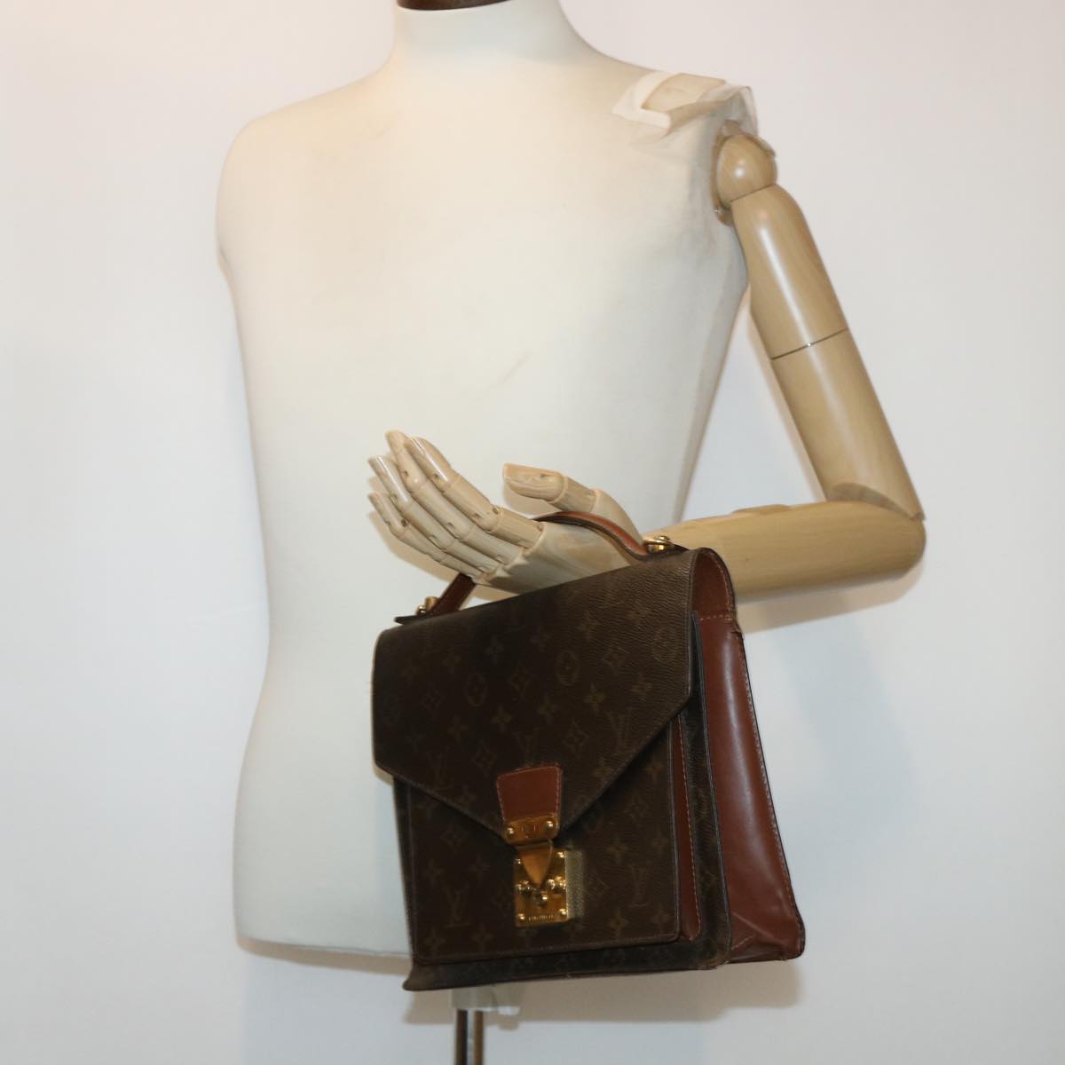 LOUIS VUITTON Monogram Monceau Hand Bag M51185 LV 46572