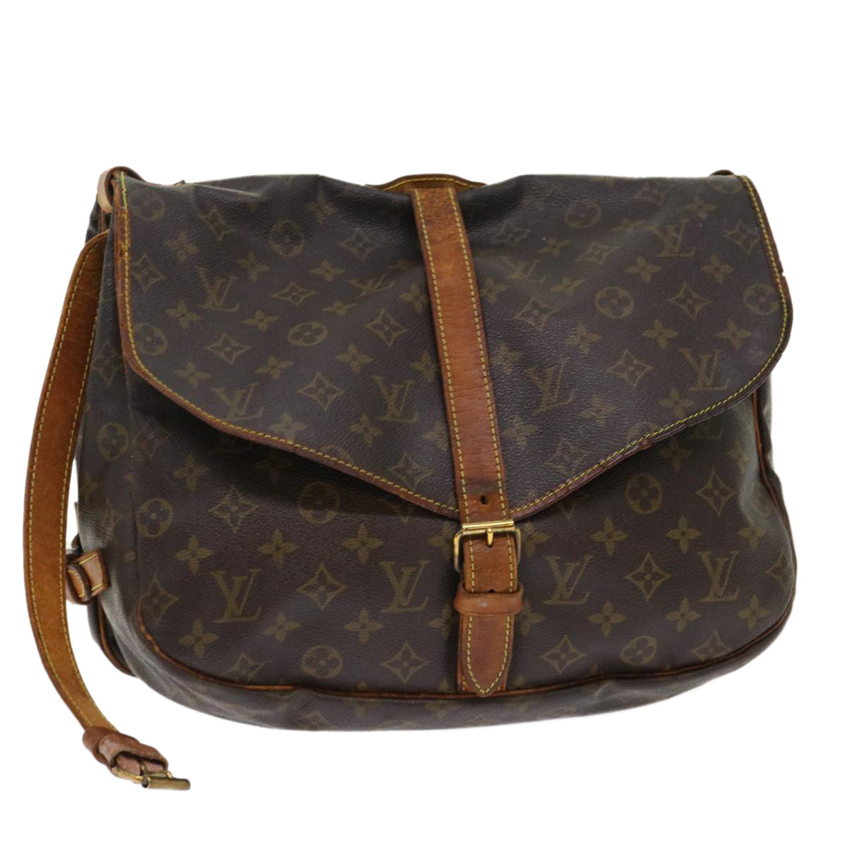 LOUIS VUITTON Monogram Saumur 35 Shoulder Bag M42254 LV 46574